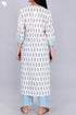 Slub Cotton Kurta And Pant Set With Kota Doria Dupatta In Block Print
