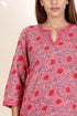 Cotton Kurta Pant And Dupatta Set In Floral Block Print