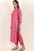 Tussar Cotton Kurta Pant And Dupatta Set In Floral Block Print