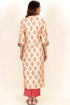 Tussar Cotton Kurta Pant And Dupatta Set In Floral Block Print