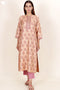Tussar Cotton Kurta Pant And Dupatta Set In Floral Block Print