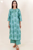 Tussar Cotton Kurta Pant And Dupatta Set In Floral Block Print
