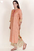 Cotton Tussar Kurta Pant And Chanderi Silk Dupatta Set In Block Print