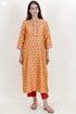 Chanderi Silk Kurta, Pant And Dupatta Set With Block Print