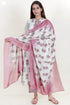Chanderi Silk Kurta And Dupatta With Pant In Block Print