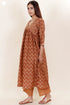 Cotton Silk Kurta And Pant In Block Print