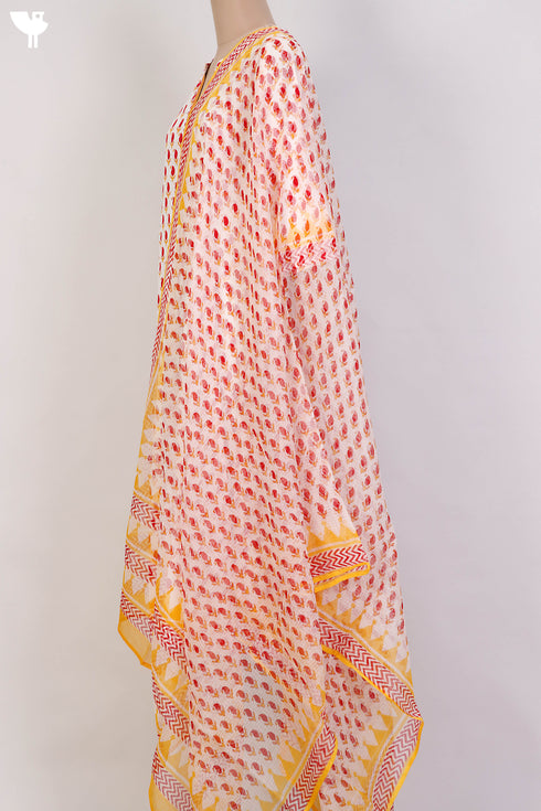 Bizzy Lizzy Kurta With Kota Doria Dupatta Set in PaisleyBlock Print