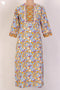 Bizzy Lizzy Kurta With Kota Doria Dupatta Set in Floral Block Print