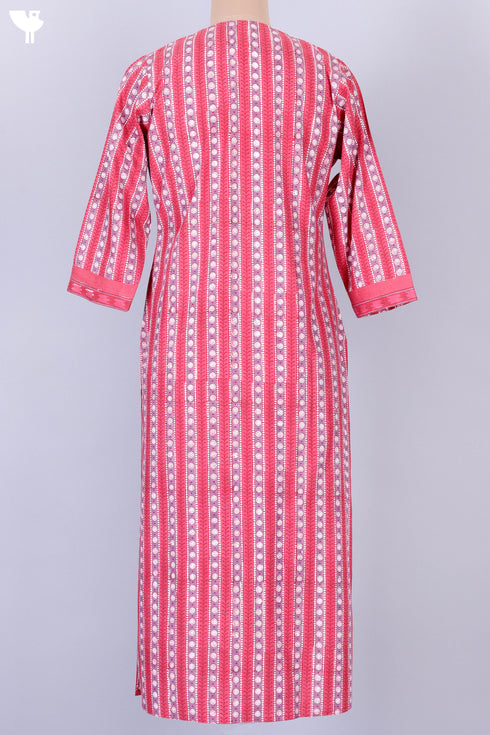 Bizzy Lizzy Kurta With Kota Doria Dupatta Set in Graphic Block Print