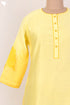 Chanderi Silk Kurta With Dupatta In Golden Yellow Floral Block Print