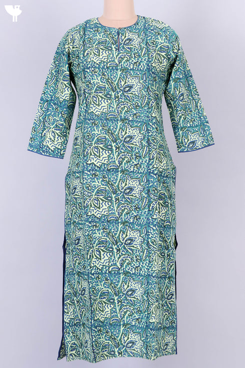 Khaadi Cotton Kurta And Kota Doria Dupatta Set In Floral Block Print