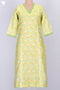 Chanderi Silk Kurta And Maheshwari Zari Dupatta Set In Floral Block Print