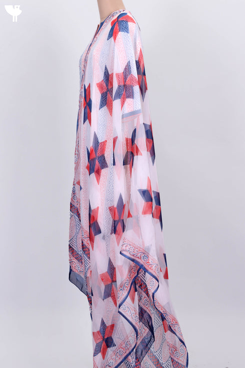 Bizzy Lizzy Kurta and Chiffon Dupatta In Graphic Block Print