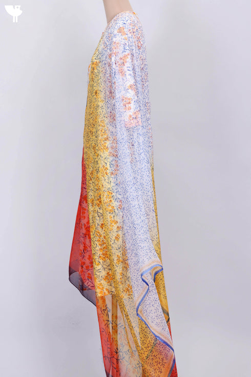 Bizzy Lizzy Kurta and Chiffon Dupatta In Floral Block Print