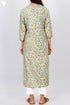 Bizzy Lizzy Kurta With Kota Doria Dupatta in Floral Block Print