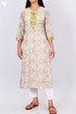 Bizzy Lizzy Kurta With Chiffon Dupatta in Floral Block Print