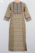 Chanderi Silk Kurta Dupatta Set In Floral Block Print
