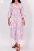 Bizzy Lizzy Kurta With Kota Doria Dupatta in Floral Block Print
