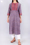 Terry Voile Kurta With Chiffon Dupatta In Graphic Print