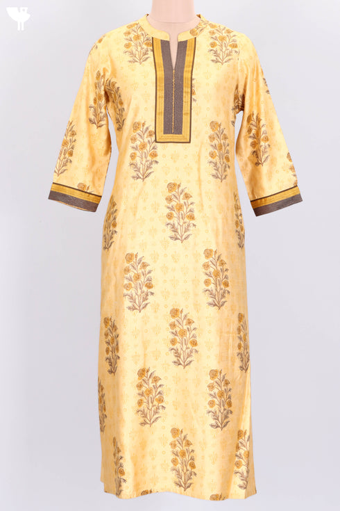 Bhagalpur Cotton Kurta With Chanderi Dupatta In FloralBlock Print