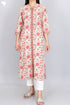Terry Voile Kurta With Chiffon Dupatta In Floral Block Print