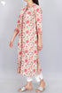 Terry Voile Kurta With Chiffon Dupatta In Floral Block Print