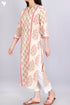 Terry Voile Kurta With Chiffon Dupatta In Floral Block Print