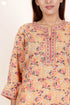 Terry Voile Kurta With Chiffon Dupatta In Floral Block Print