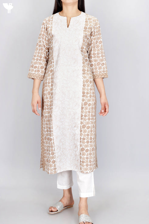Cambric Cotton Kurta And Chiffon Dupatta With Chikankari Embroidery