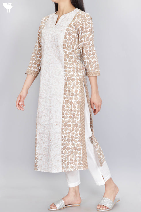 Cambric Cotton Kurta And Chiffon Dupatta With Chikankari Embroidery