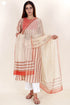 Terry Voile Kurta With Kota Dupatta In Floral Block Print
