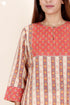 Terry Voile Kurta With Kota Dupatta In Floral Block Print