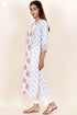 Cambric Cotton Kurta With Kota Dupatta In Floral Block Print