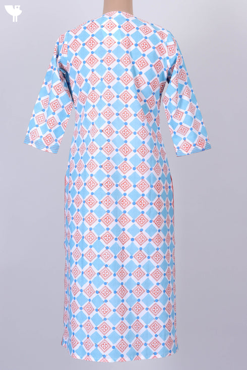Cambric Cotton KurtaIn Graphic Block Print