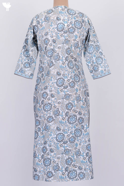 Cambric Cotton Kurta In Floral Print