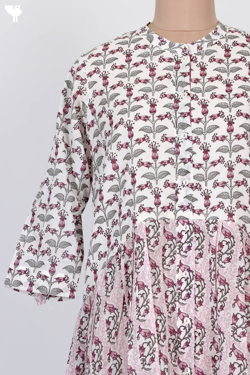 Mulmul Cotton Frock In Floral Print