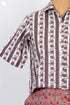 Cambric Cotton Button Down Crop Top In Floral Print