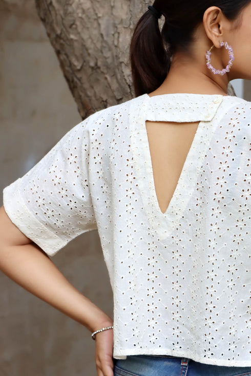 Cutwork Cotton Crop Top