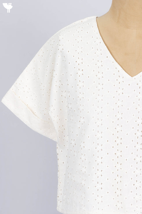 Cutwork Cotton Crop Top