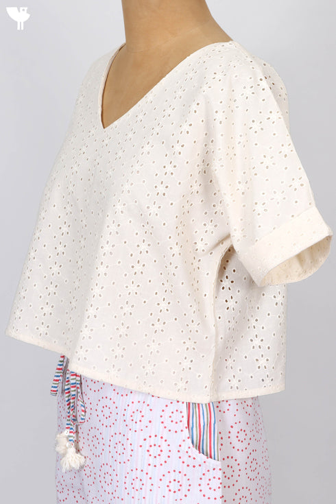 Cutwork Cotton Crop Top