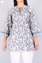 Cambric Cotton Baggy Top In Floral Print