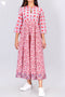Cambric Cotton MIDI Dress in Graphic Block Print