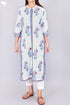 Cambric Cotton Button Down Kurta with Floral Block Print