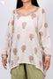Mulmul Cotton Poncho In Floral Block Print