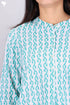 Cambric Cotton Top In Graphic Block Print