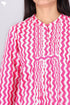 Cambric Cotton Top In Zigzag Block Print