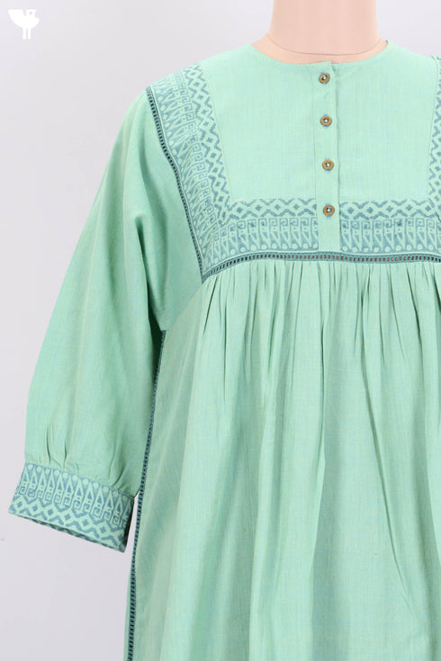 Khaadi Cotton Midi Dress With Block Print