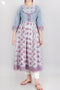 Cambric Cotton Yoke Dress With Assorted Block Print