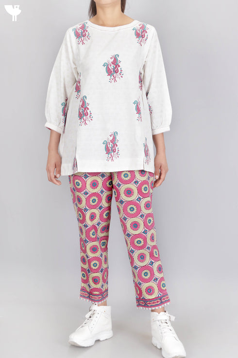 Khaadi Top In Paisley Block Print