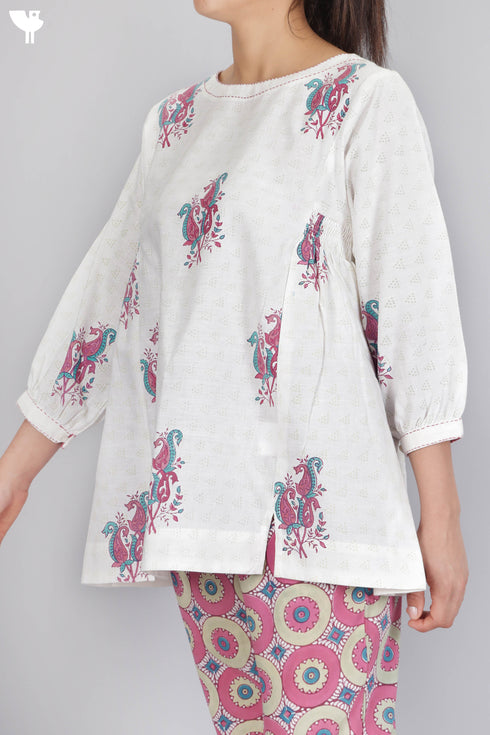 Khaadi Top In Paisley Block Print